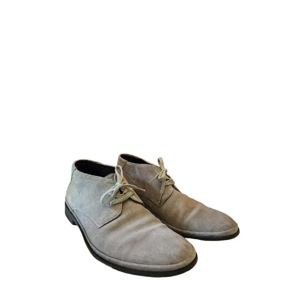 Men's John Varvatos USA Beige Leather Suede Lace Up Dress Ankle Chukka Boots 8 M
